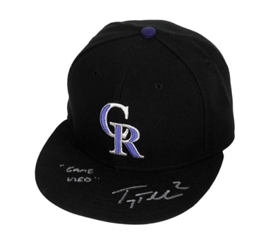 Troy Tulowitzki Game Used and Signed Colorado Rockies Cap